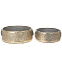 kohteita Koristeellinen kulho, antiikkityylinen, metallinen ruukku, kultainen, Ø37/31cm, 2 kpl setti