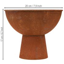 kohteita Koristeellinen kulho jalalla, pikarikulho, ruosteenvärinen metalli, Ø20,5 cm, 2 kpl