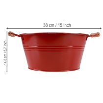 kohteita Koristeellinen kulho kahvoilla, metallinen kukkakulho, punainen, Ø29cm, K14.5cm