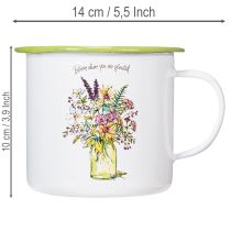 kohteita Koristeellinen muki/ruukku, emaloitu, Ø11,5 cm, korkeus 10 cm