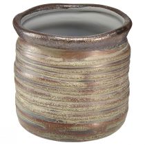 kohteita Koristeellinen istutuspöytä keraaminen metallinruskea harmaa 10,5×10cm 2kpl
