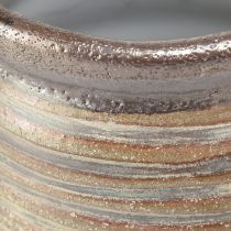 kohteita Koristeellinen keraaminen ruukku, metallinruskea/harmaa, 10,5 x 10 cm, 2 kpl