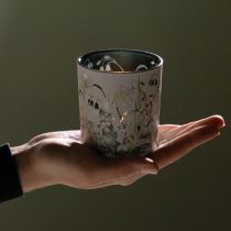 kohteita Koristeellinen lasilyhty lehtikuviolla tyylikkäisiin kodin yksityiskohtiin, 8 cm, 4 kpl