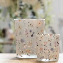 kohteita Koristeellinen lasilyhty perhoskuviolla tyylikkääseen sisustukseen, 8 cm, 4 kpl