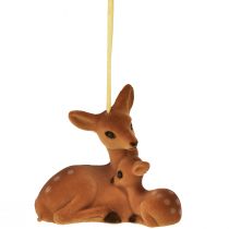 kohteita Koristeellinen ripustinpeura koriste fawn flokoidulla 10cmx5cmx8,5cm