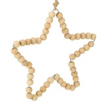 kohteita Joulukoristeet: puuhelmet, sydän, tähti, puu, 13 cm korkea, 6 kpl