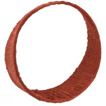kohteita Koristeellinen juuttirengas leveä lenkki keltainen okranruskea Ø30cm 3kpl