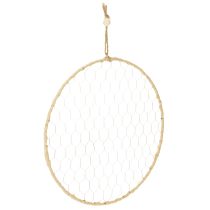 kohteita Koristeellinen metallirengas Ø38cm, riippuva koriste, raffia, hopea, luonnollinen, boheemi seinäkoriste, monipuolinen sisustus, 4 osaa