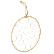 kohteita Koristeelliset metalliset raffia-ripustusrenkaat, Ø20cm, 4 kpl, boheemi seinäkoriste, ikkunakoriste