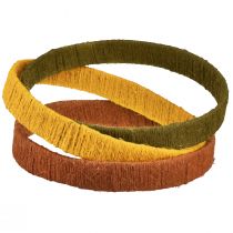 kohteita Koristerengas juuttisilmukka keltainen okranruskea 4cm Ø30cm 3kpl