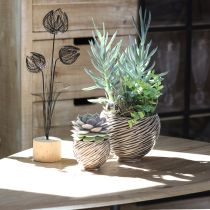 kohteita Koristekulho Keraaminen Spiral Decor Beige Ruskea Ø9cm 4kpl