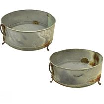 kohteita Koristekulho, jossa jalka metallikahva ruoste 42/46,5cm sarja 2 kpl