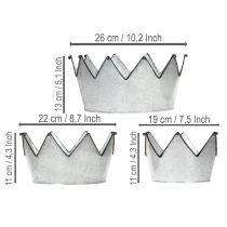 kohteita Koristeellinen kulho metallinen kulhon kruunu Ø26,5/22,5/19 cm 3 kpl:n setti