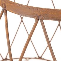 kohteita Soikea metallikori kahvalla, puutarhakoriste, ruosteenvärinen viimeistely, 30/25 cm, 2 kpl setti