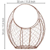 kohteita Metallikori, metallinen istutusastia, kevätkoriste, pääsiäiskori, ruskea, ruosteenvärinen, K34cm P30cm