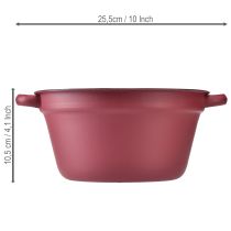 kohteita Metallinen ämpäri kahvoilla, koristeellinen ruukku istutukseen, punainen, Ø20,5cm, K10,5cm