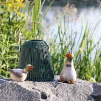 kohteita Ducks koristeellinen keraaminen kevät ruskea vihreä L15cm 2 kpl