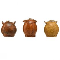 kohteita Suloiset pöllöriipukset - Rustiikkiset ruskean sävyt, 5,6 cm - Täydellinen koriste syksyyn ja jouluun - 3 kpl pakkaus