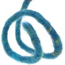 Huopanyöri lankavillanauhalla fleece sininen 20m