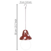 kohteita Metallinen ruokinta-asema, kärpässienikuvio, riippuva, punainen ja valkoinen, 25,5 cm