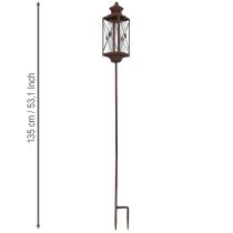 kohteita Puutarhalyhty, metallikoriste, ruosteenvärinen, 12 cm x 12 cm x 135 cm
