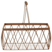 kohteita Metallikori, metallia, ruosteenvärinen, 28x13,5x14cm, 2 kpl