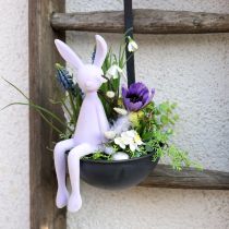 kohteita Bunny Edge -jakkara pääsiäispupu flokoitu purppura lila - 2. valinta - 28 cm 3 kpl