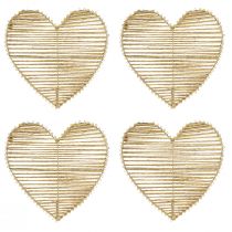 kohteita Heart Jute Natural Kuivatuille kukille 35cm 4kpl