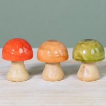kohteita Puiset sienet syksyn koristeluun sienet vihreä punainen oranssi korkeus 6,5 cm 9 kpl