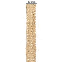 kohteita Juuttinauha, rustiikkinen koristenauha, luonnonvärinen juutti, kulta, 12 mm, 10 m