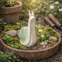 kohteita Keraaminen koristeellinen etanahahmo tyylikkäisiin asuinympäristöihin ja lumoavaan pöytäkoristeeseen, 16 cm