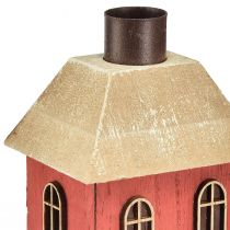 kohteita Kynttilänjalka talon puinen punainen tikku kynttilänjalka H14,5cm 2kpl