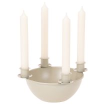 kohteita Kynttilänjalka, jossa 4 pidikettä, moderni adventtiseppele, beige, 15 cm