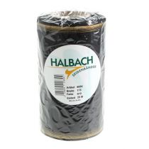 kohteita Elegantti moiré-seppelenauha, 175 mm musta helmiäisreunalla ja taftikudoksella, koristenauha hautajaiskukkakauppoihin, rusettinauha, 25 m