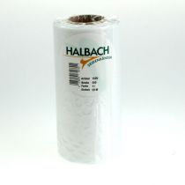 kohteita Valkoinen seppelenauha, 200 mm leveä, 25 m rulla, surunauha, rusettinauha, koristenauha hautajaiskukkakauppoihin ja tilaisuuksiin