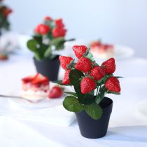 kohteita Keinotekoinen mansikkakasvi ruukussa, tekokasvi 19cm