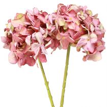 kohteita Keinotekoinen hortensia iso vaaleanpunainen mauve Ø15cm L58cm 2kpl