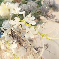 kohteita Keinotekoiset orkideat, valkoiset kukat, Ø3,5–5 cm, pituus 38 cm, 2 kpl