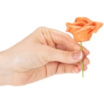 kohteita Keinotekoinen oranssi ruusu, 5 cm kukinto, yksittäinen, 100 kpl