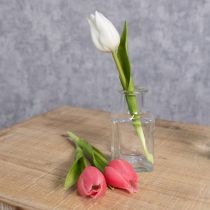 kohteita Keinotekoinen tulppaani, realistinen koriste, kestävä tekokukka kotiin, 21 cm, 6 kpl