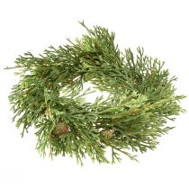 kohteita Pieni tekokuusesteeppeli, vihreä käpyillä, Ø24cm, joulu
