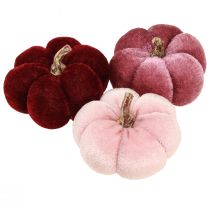 kohteita Kurpitsa kangaskoristelu sametti viininpunainen pinkki Ø7cm 9 kpl