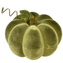 kohteita Kurpitsakoristelu flokoitu 20cm kurpitsanvihreä sametti look 2 kpl