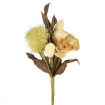 kohteita Tekokukkien kimppu, ruusu, hortensia, kuiva ilme, vintage-koristelu, 38 cm