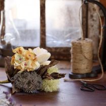 kohteita Tekokukkien kimppu, ruusu, hortensia, kuiva ilme, vintage-koristelu, 38 cm