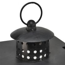 kohteita Suuri metallilyhty lankaikkunoilla antiikkiharmaa - 19x36x60 cm - koristeellinen lyhty kantokahvalla