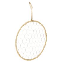 kohteita Boho-metallikoristerengas, hopea, Ø28cm, luonnonkiharilla, 4 kpl setti - riippuva koriste, seinäkoriste