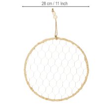 kohteita Boho-metallikoristerengas, hopea, Ø28cm, luonnonkiharilla, 4 kpl setti - riippuva koriste, seinäkoriste