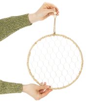 kohteita Boho-metallikoristerengas, hopea, Ø28cm, luonnonkiharilla, 4 kpl setti - riippuva koriste, seinäkoriste