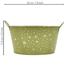 kohteita Metallinen kulho tähdillä ja kahvoilla, vihreä, Ø20cm, K11.5cm